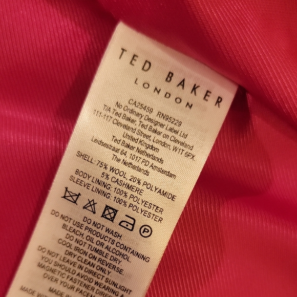 Ted Baker Bright Red Belted Trench Coat Size 8/10 - Picture 6 of 11